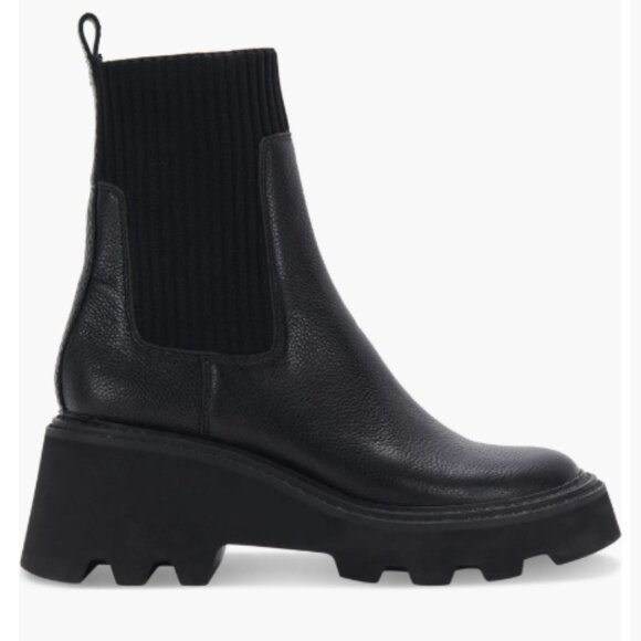 NEW Dolce Vita Hoven H2O Boots. Black Leather. Platform. Waterproof. 7. - Picture 15 of 16